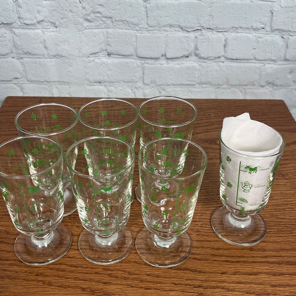 Irish Coffee Vintage Glasses by Libbey Set of 7